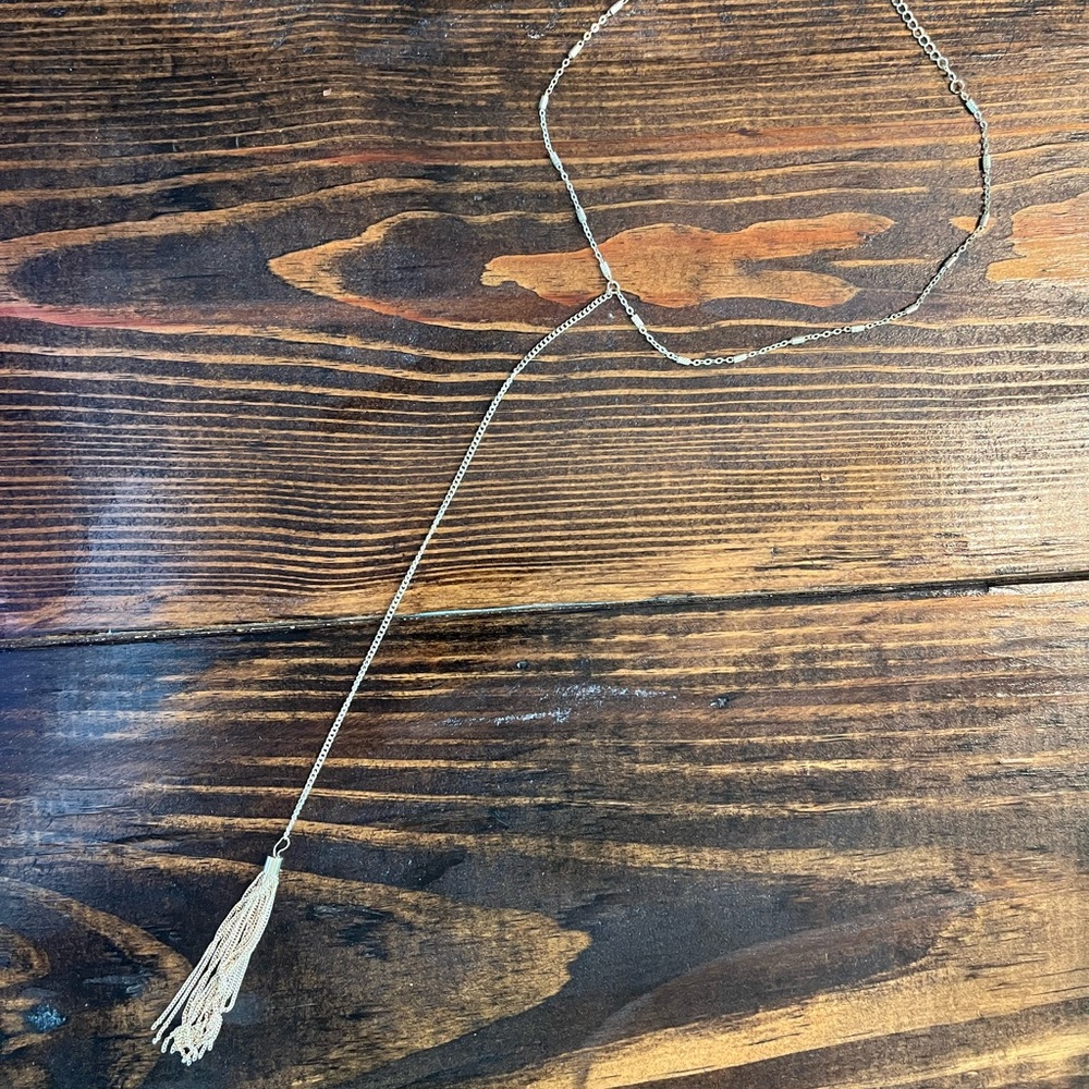 Elegant Silver Tassel Necklace